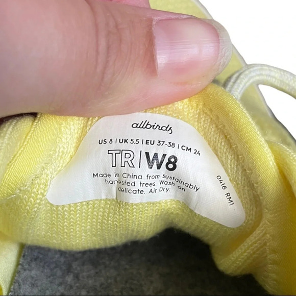 Allbirds Women’s Tree Runners Sneakers Kauri Yellow Size 8 Shoes - Picture 7 of 9